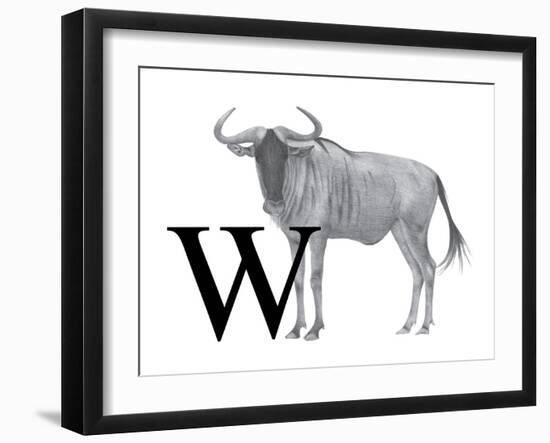 W is for Wildebeest-Stacy Hsu-Framed Art Print