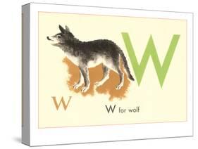 W is for Wolf-null-Stretched Canvas