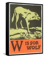 W is for Wolf-null-Framed Stretched Canvas