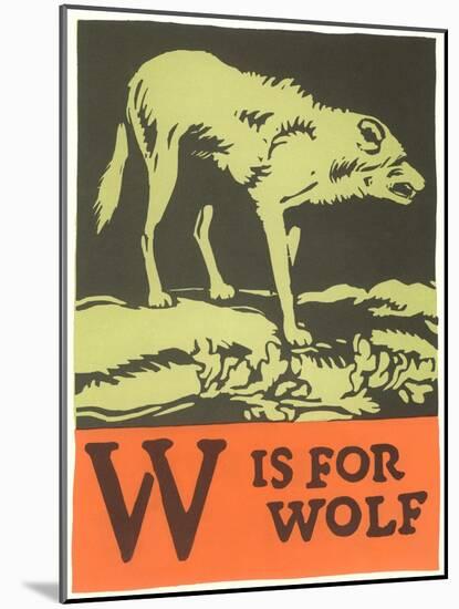W is for Wolf-null-Mounted Art Print
