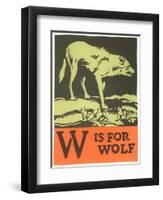 W is for Wolf-null-Framed Art Print