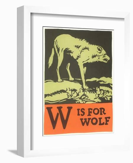 W is for Wolf-null-Framed Art Print