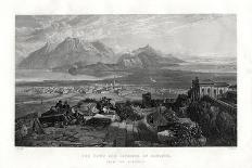 The Town and Isthmus of Corinth from the Acropolis, Greece, 1887-W Miller-Framed Giclee Print