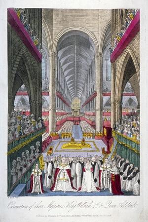 Coronation of William IV and Queen Adelaide's in Westminster Abbey, London, 1831