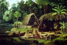 Carib Village, British Guyana, 1836-W.S. Hedges-Framed Stretched Canvas