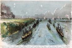 Bombardment of Forts Jackson and St Philip, Louisiana, American Civil War, April 1862-W Waud-Framed Stretched Canvas