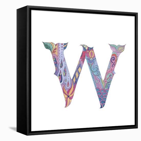 W-Green Girl-Framed Stretched Canvas