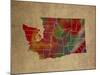 WA Colorful Counties-Red Atlas Designs-Mounted Premium Giclee Print