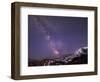 WA. Night shot of Milky Way and stars over Mt. Rainier-Gary Luhm-Framed Photographic Print