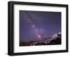 WA. Night shot of Milky Way and stars over Mt. Rainier-Gary Luhm-Framed Photographic Print