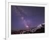 WA. Night shot of Milky Way and stars over Mt. Rainier-Gary Luhm-Framed Photographic Print