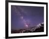 WA. Night shot of Milky Way and stars over Mt. Rainier-Gary Luhm-Framed Photographic Print