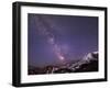 WA. Night shot of Milky Way and stars over Mt. Rainier-Gary Luhm-Framed Photographic Print