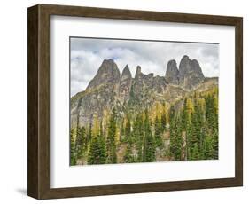 WA, Okanogan-Wenatchee NF. Liberty Bell Mtn, Concord and Lexington Towers, Early Winters Spires-Jamie & Judy Wild-Framed Photographic Print