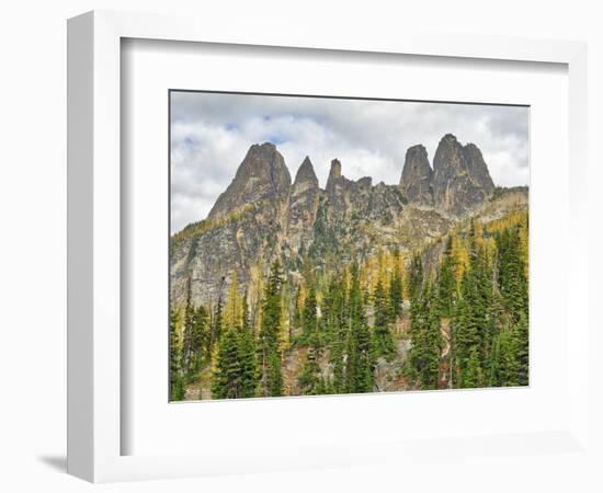 WA, Okanogan-Wenatchee NF. Liberty Bell Mtn, Concord and Lexington Towers, Early Winters Spires-Jamie & Judy Wild-Framed Photographic Print