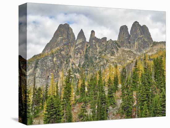 WA, Okanogan-Wenatchee NF. Liberty Bell Mtn, Concord and Lexington Towers, Early Winters Spires-Jamie & Judy Wild-Stretched Canvas