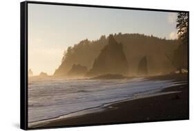 Wa, Olympic National Park, Sea Stacks at Sunset, Rialto Beach-Jamie And Judy Wild-Framed Stretched Canvas