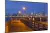 Wa, Seattle, Seacrest Park Fishing Pier, with Skyline View over Elliott Bay from West Seattle-Jamie And Judy Wild-Mounted Photographic Print