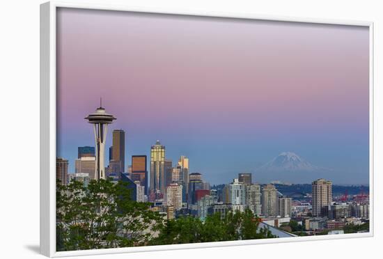 Wa, Seattle, Skyline View from Kerry Park, with Mount Rainier-Jamie And Judy Wild-Framed Photographic Print