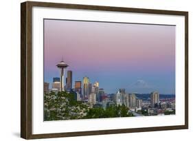 Wa, Seattle, Skyline View from Kerry Park, with Mount Rainier-Jamie And Judy Wild-Framed Photographic Print