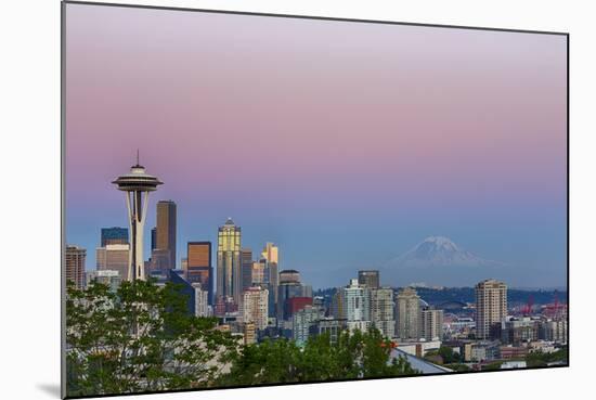 Wa, Seattle, Skyline View from Kerry Park, with Mount Rainier-Jamie And Judy Wild-Mounted Photographic Print