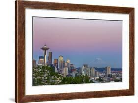 Wa, Seattle, Skyline View from Kerry Park, with Mount Rainier-Jamie And Judy Wild-Framed Photographic Print