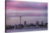 Wa, Seattle, Space Needle and Elliott Bay from West Seattle-Jamie And Judy Wild-Stretched Canvas