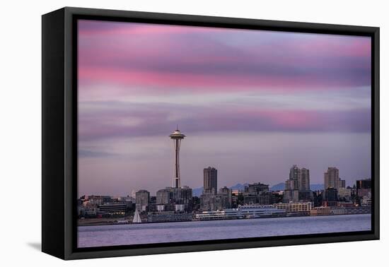 Wa, Seattle, Space Needle and Elliott Bay from West Seattle-Jamie And Judy Wild-Framed Stretched Canvas