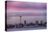 Wa, Seattle, Space Needle and Elliott Bay from West Seattle-Jamie And Judy Wild-Stretched Canvas