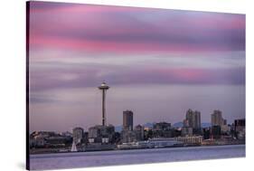 Wa, Seattle, Space Needle and Elliott Bay from West Seattle-Jamie And Judy Wild-Stretched Canvas