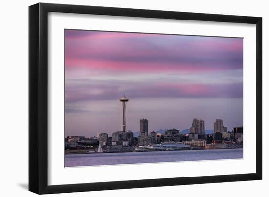 Wa, Seattle, Space Needle and Elliott Bay from West Seattle-Jamie And Judy Wild-Framed Photographic Print