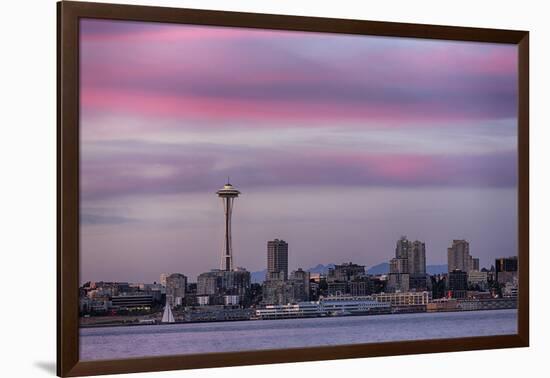 Wa, Seattle, Space Needle and Elliott Bay from West Seattle-Jamie And Judy Wild-Framed Photographic Print