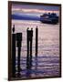 Wa State Ferry Coming in to Dock, Seattle, Washington, USA-Lawrence Worcester-Framed Photographic Print