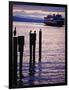 Wa State Ferry Coming in to Dock, Seattle, Washington, USA-Lawrence Worcester-Framed Photographic Print