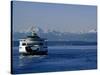 Wa State Ferry Nearing Colman, Seattle, Washington, USA-Lawrence Worcester-Stretched Canvas