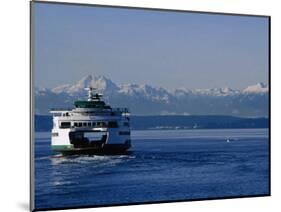 Wa State Ferry Nearing Colman, Seattle, Washington, USA-Lawrence Worcester-Mounted Photographic Print