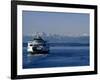 Wa State Ferry Nearing Colman, Seattle, Washington, USA-Lawrence Worcester-Framed Photographic Print