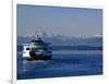 Wa State Ferry Nearing Colman, Seattle, Washington, USA-Lawrence Worcester-Framed Photographic Print