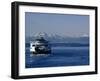 Wa State Ferry Nearing Colman, Seattle, Washington, USA-Lawrence Worcester-Framed Premium Photographic Print