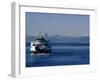 Wa State Ferry Nearing Colman, Seattle, Washington, USA-Lawrence Worcester-Framed Premium Photographic Print