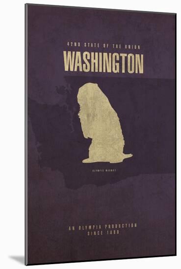 WA State Minimalist Posters-Red Atlas Designs-Mounted Giclee Print