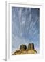WA, Walla Walla County. Twin Sisters Monument and Streaking Clouds-Brent Bergherm-Framed Photographic Print
