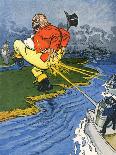 Cartoon: Japan Tries to Hook Korea But Europe Intervenes to Prevent the Take-Over-W.a. Wellner-Framed Stretched Canvas