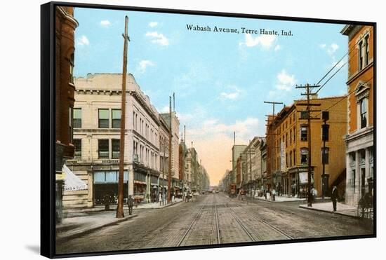 Wabash Avenue, Terre Haute, Indiana-null-Framed Stretched Canvas