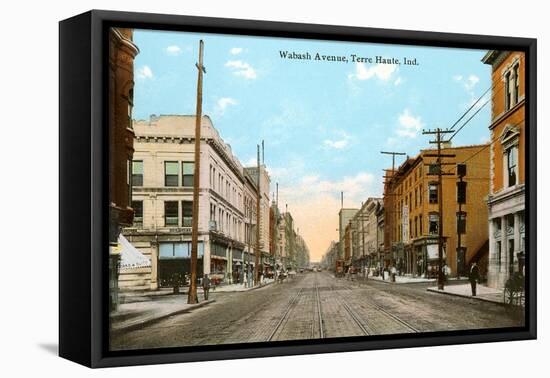 Wabash Avenue, Terre Haute, Indiana-null-Framed Stretched Canvas