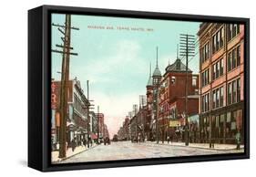 Wabash Avenue, Terre Haute, Indiana-null-Framed Stretched Canvas