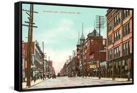 Wabash Avenue, Terre Haute, Indiana-null-Framed Stretched Canvas