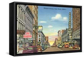 Wabash Avenue, Terre Haute-null-Framed Stretched Canvas