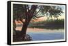 Wabash River, Terre Haute, Indiana-null-Framed Stretched Canvas