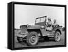Wac Driving Jeep-null-Framed Stretched Canvas